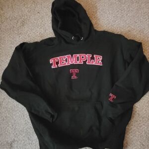 Varsity Black and Pink Temple Hoodie